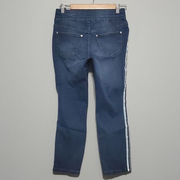 Side Stripes Simply Vera VeraWang jeans womens size 6 jegging capri pull-on - Picture 12 of 12